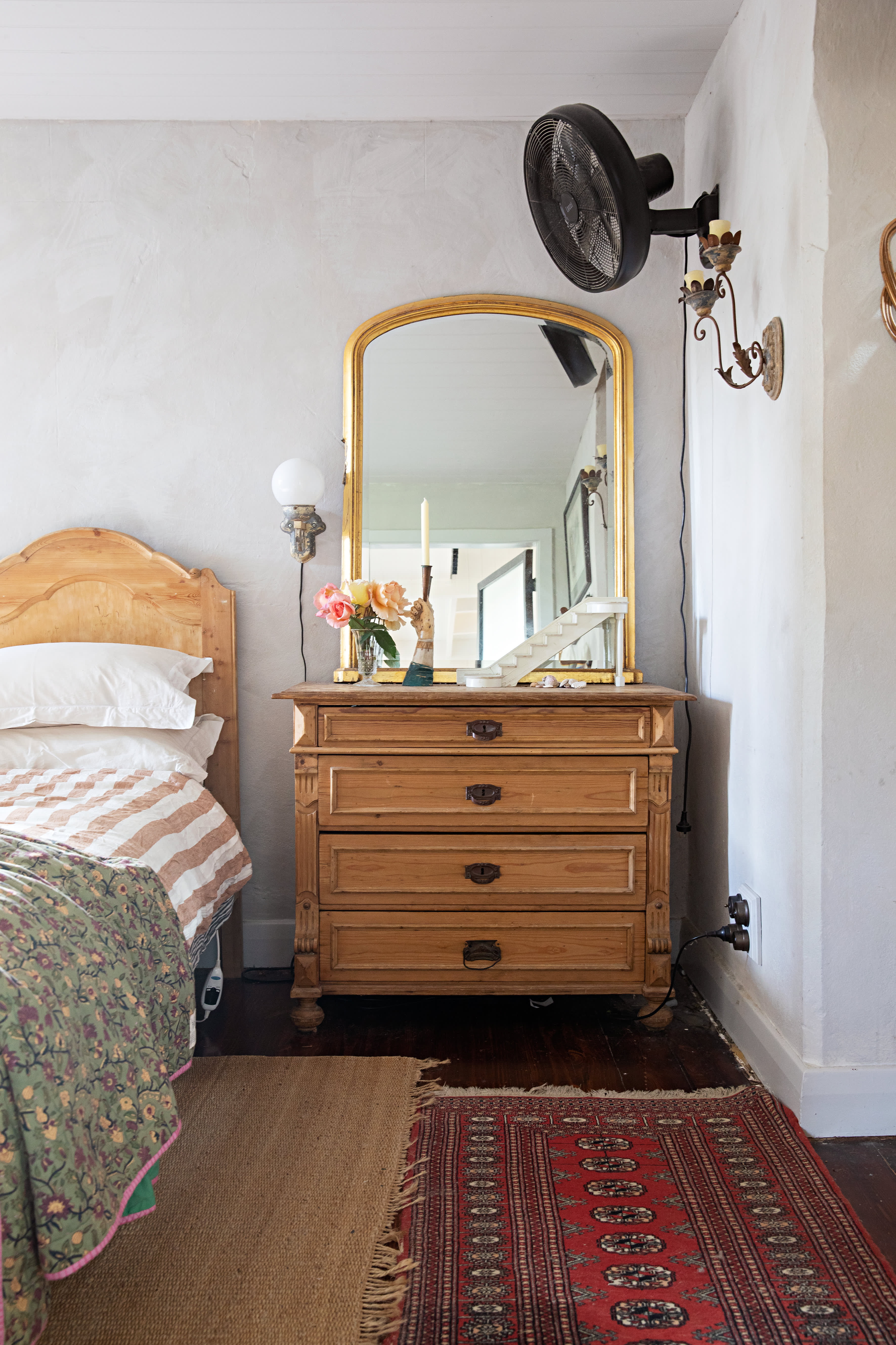 Bedroom with clearance mirror